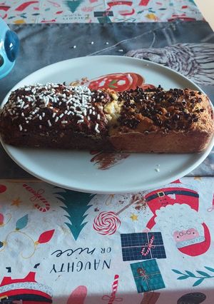 Foto di Plum cake bicolore senza uova