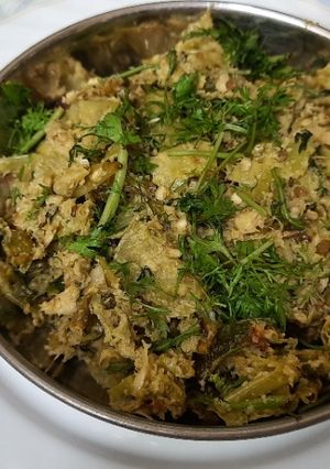 A picture of Khandesh special Green chilli thecha (mirchicha thecha/kharda).