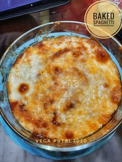 Foto resep Baked Spaghetti with Béchamel Cheese Sauce/Spageti Panggang