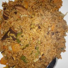 A picture of Rice and beans jollof.