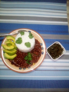 A picture of Rice&beans stew served with managu& mchicha#weeklyjikonichalleng.