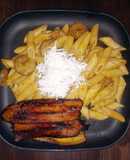 Pasta con camarones al curry