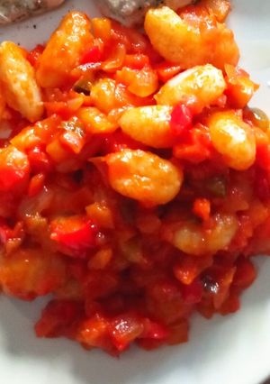 Una foto de Gnocchi con salsa vegana