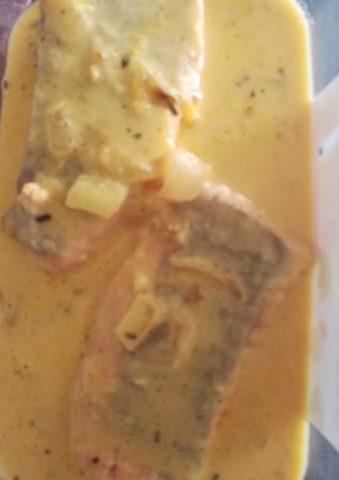 Una foto de Salmón a la naranja