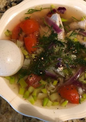 A picture of Dill Fish Soup with Pomfret.