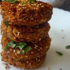 A picture of Chole and Peanut Tikki.