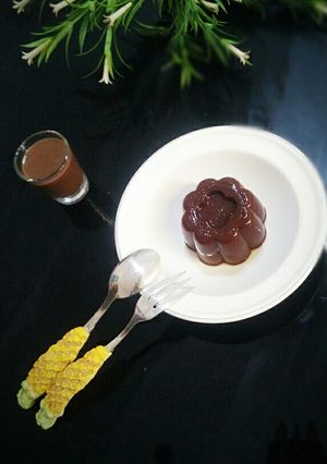 Foto resep Desert Puding coklat siram fla simple enak