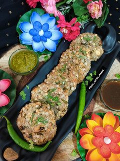 एयर फ्राइड साबूदाना टिक्की (air fried sabudana tikki recipe) रेसिपी मुख्य फोटो