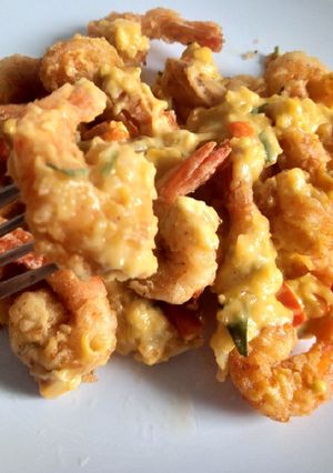 Foto resep Udang goreng saus telur asin