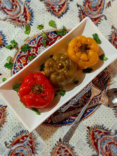 عکسی از دستور دلمه فلفل رنگی🫑