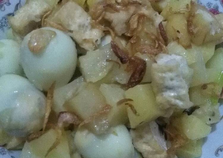 Tumis Telur puyuh, tahu, kentang