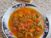 Une photo de soupe oignons