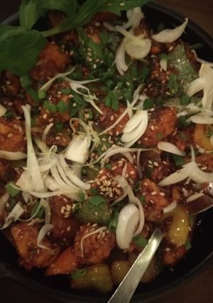 A picture of Honey chilli potato.