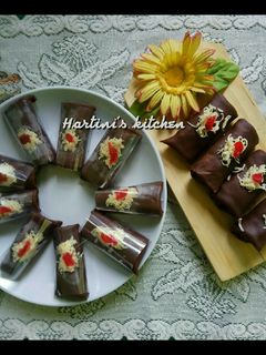 Foto resep 123.Dadar gulung coklat isi pisang coklat
