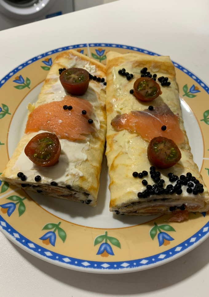 Una foto de Crepe de pan nube relleno