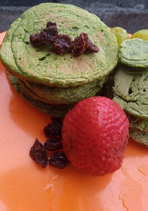 Una foto de Hotcakes de espinaca