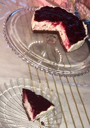 Diétás málnás fehércsokis túrós mascarpone torta recept fotója