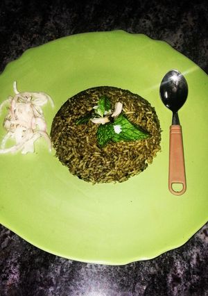 A picture of Pudina/Mint Rice.