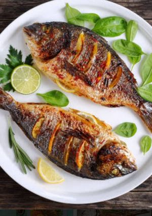 A picture of Garlic and Turmeric Fried Red Snapper.