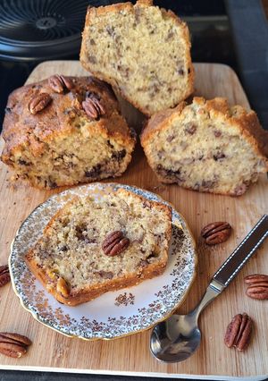 Une photo de Cake bananes et noix de pécan