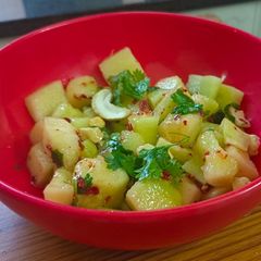 A picture of Mask melon cucumber salad.