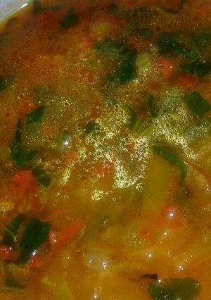 Foto resep Sayur sawi kuah merah