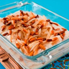 A picture of Baked fish with tahini sauce - tagine samak bi tahini.