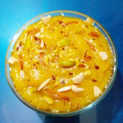 A picture of Besan halwa/ gram flour halwa.