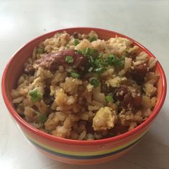 A picture of Pork teriyaki fried rice.