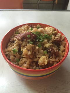 A picture of Pork teriyaki fried rice.