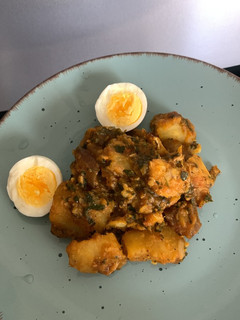A picture of Sweet potato and plantain porridge.
