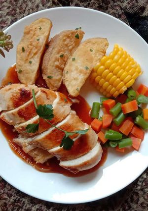 Foto resep Grilled Chicken Steak Bbq Sauce w/ Potato Wedges