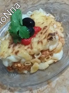 صورة لوصفة معكرونة بصدر الدجاج والبيشاميل
