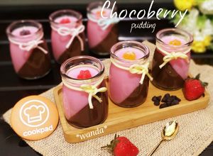 Foto resep Chocoberry Pudding a.k.a puding coklat strawberry