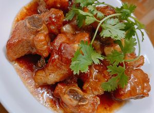 Hình của món Sườn non kho tiêu & hầm canh đu đủ.