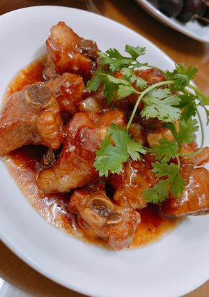 Hình của món Sườn non kho tiêu & hầm canh đu đủ.