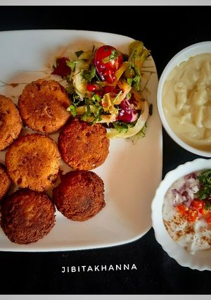 A picture of Mung Bean Sprouts & Curd Kebab/ Ankurit Moong aur Dahi ke kebab.