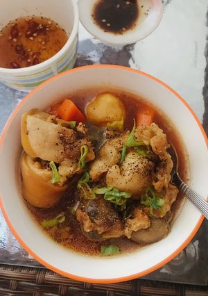 Hình của món Canh soup xương heo nồi cơm điện.