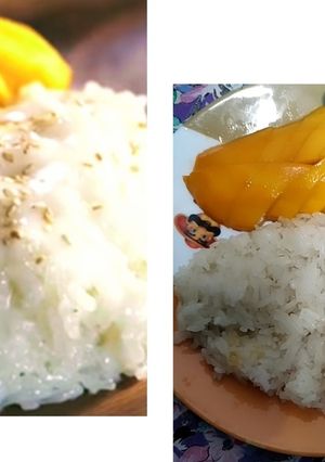 A picture of Mango with Sticky Rice.