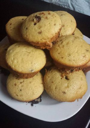 Una foto de Muffins de vainilla con chispas de chocolate