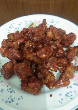 Foto resep Chicken popcron with spicy sauce