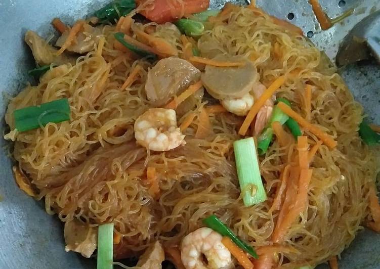 Resep Bihun goreng udang baso Lezat