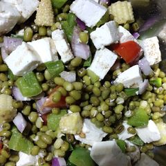 A picture of Sprouts salad with Paneer.