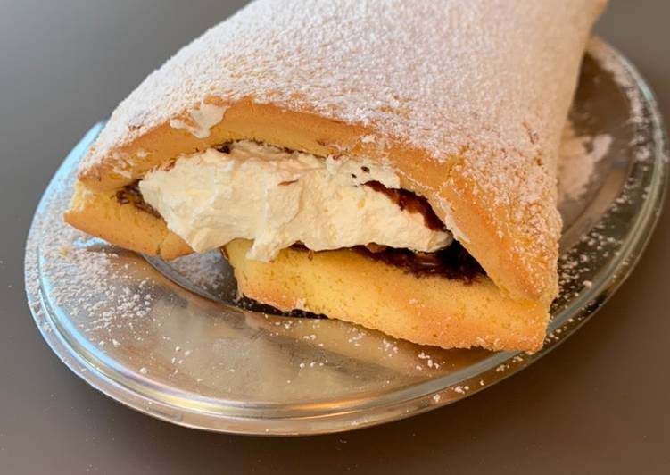 Rotolo con panna e Nutella🍦