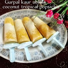 A picture of Coconut tropical popsicles.