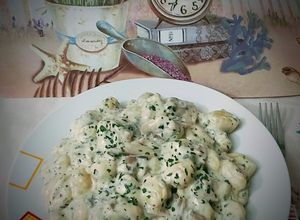 Tejszínes-gombás gnocchi,baconnel fokhagymás szószban🍄🧄🥓🍝🍜 recept fotója