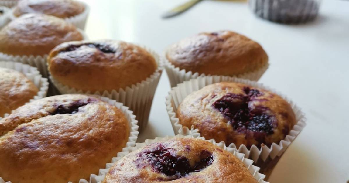 Muffins de frambuesa Receta de Macarena Sánchez Salazar Cookpad