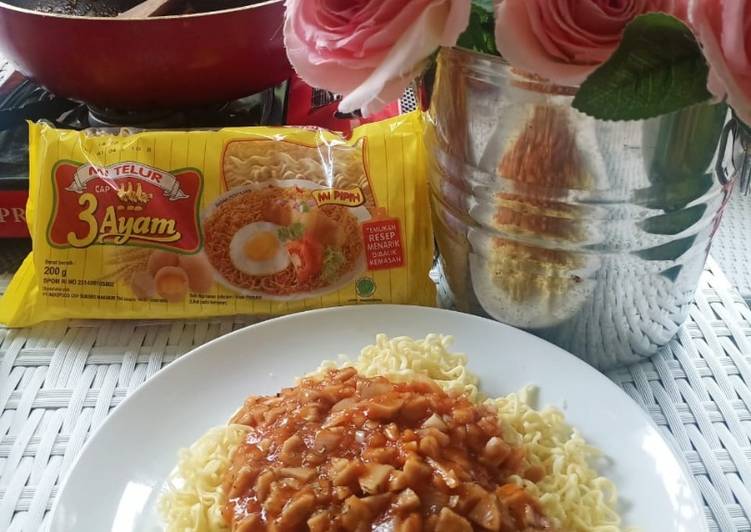 Mie Telur Saus Bolognese ala Rumahan yang Lezat