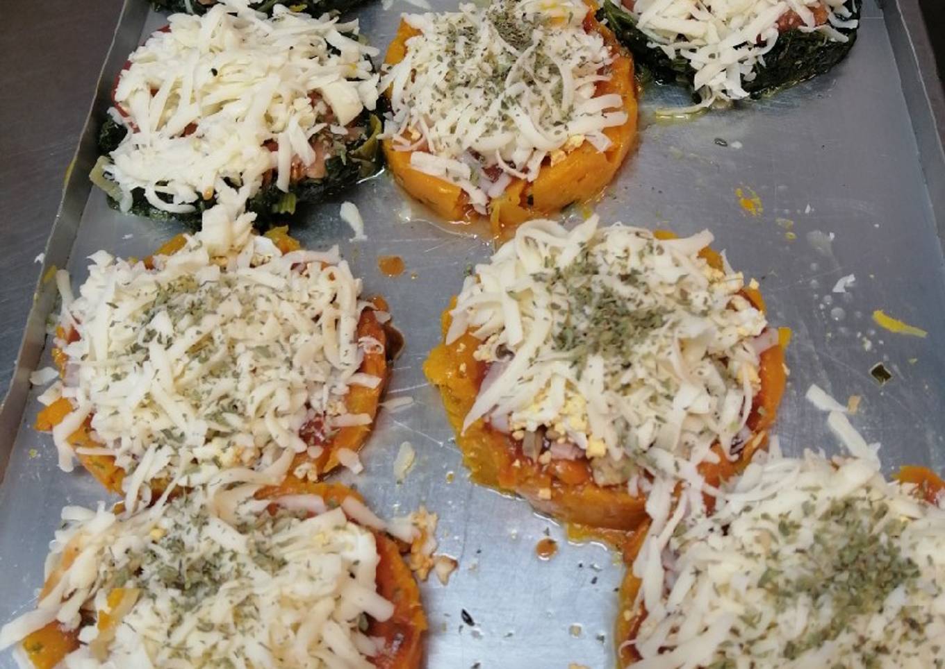 Pizzetas de calabaza y espinacas