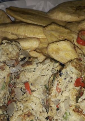 A picture of Fried Plantain with Egg Omelet.